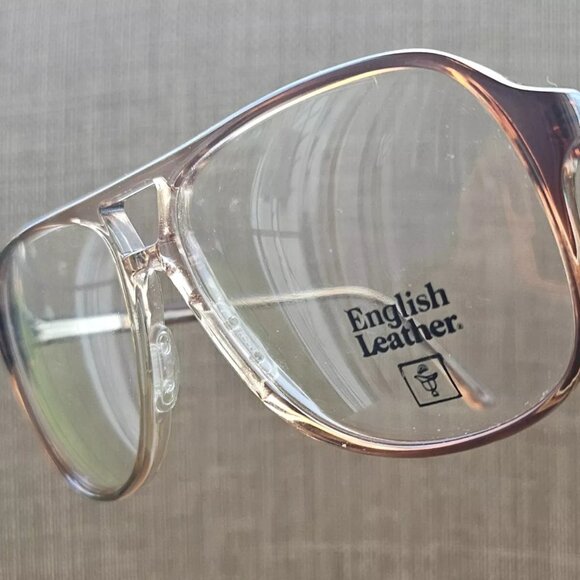 English Leather Men Eyeglasses Frame Brown Tone 60[]15 150 Glasses Frame - Picture 1 of 11